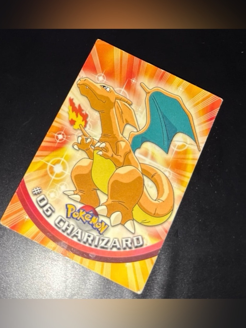 Topps Charizard #06 tv series 1 black label 2000 full Art Rare Rare Creased - Picture 4 of 6